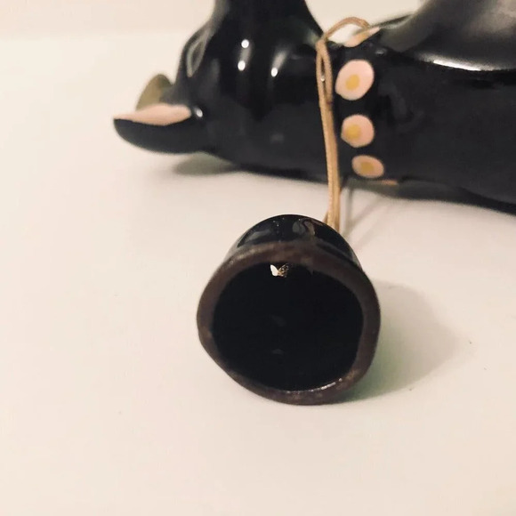 Vtg Redware Cow Sugar Bowl with Lid 5.5 Inch  Long Figurine - Picture 14 of 16